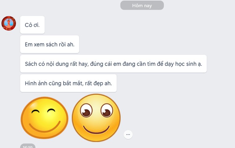 Tin nhắn giáo viên nhận xét về bộ sách